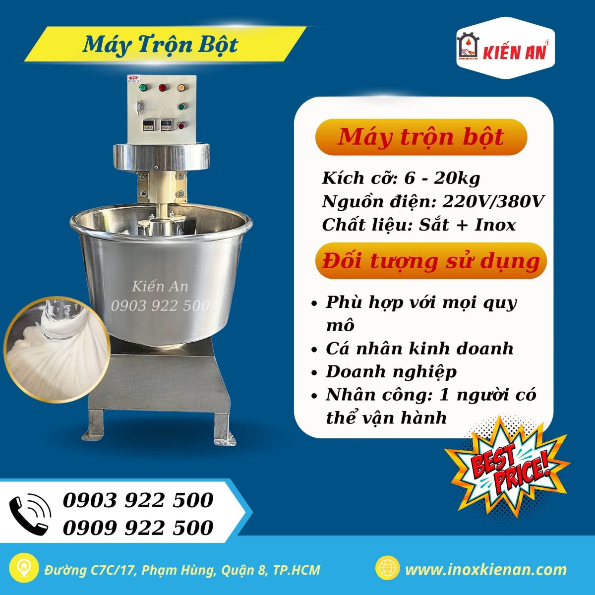 Cối trộn bột 12 kg Kiến An